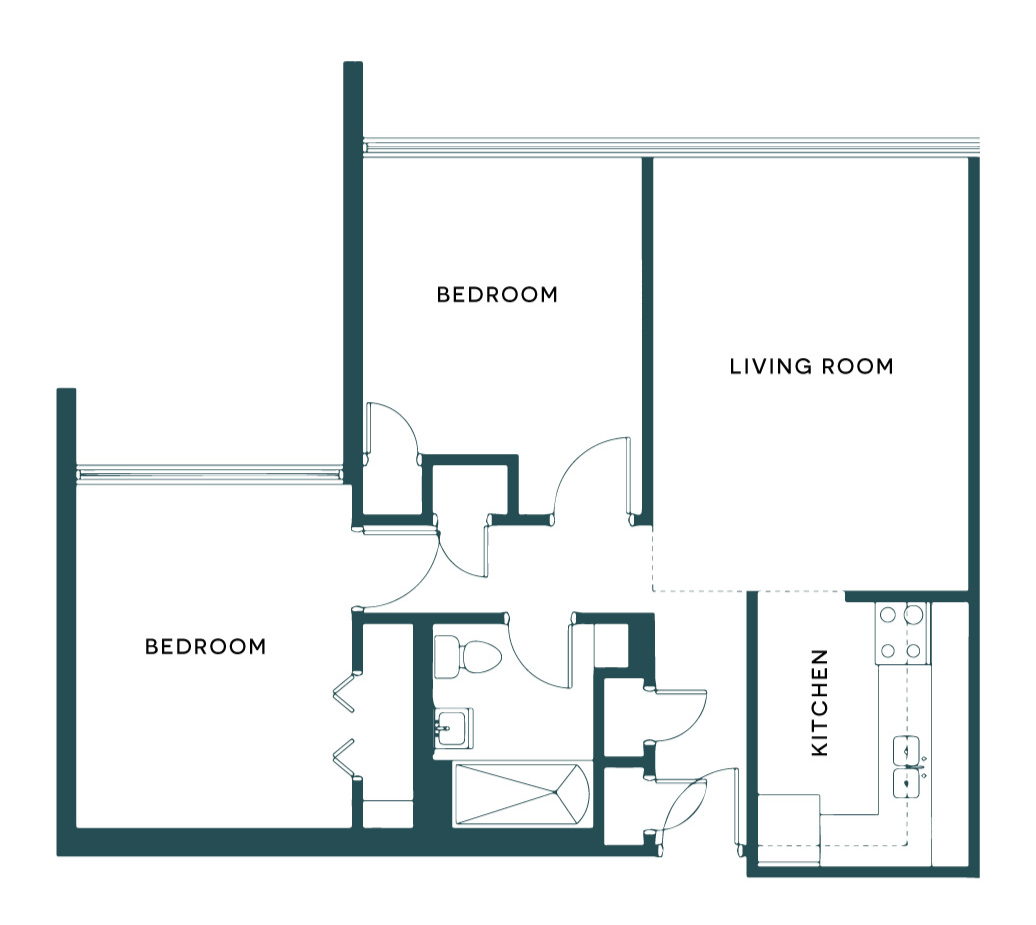 c1 2 bedroom apartment san anotnio foolr plans
